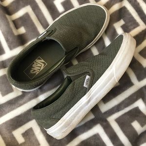Green textured Vans